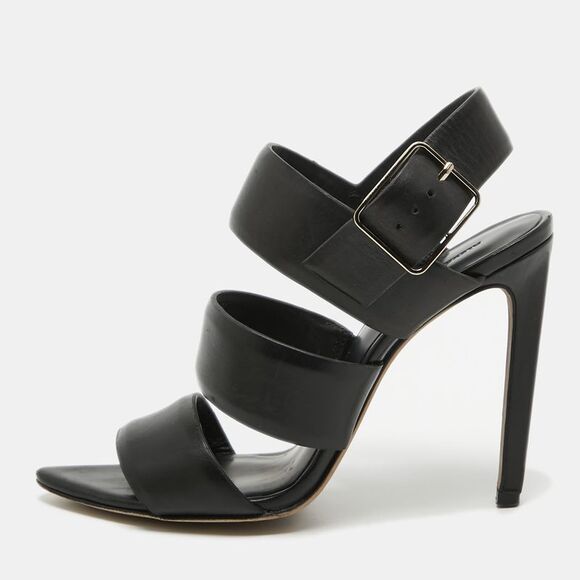 Alexander Wang Black Leather Slingback Sandals Size 36.5